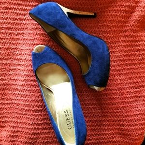 GUESS Navy Peep toe Shoes